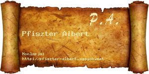 Pfiszter Albert névjegykártya