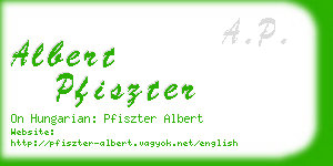albert pfiszter business card